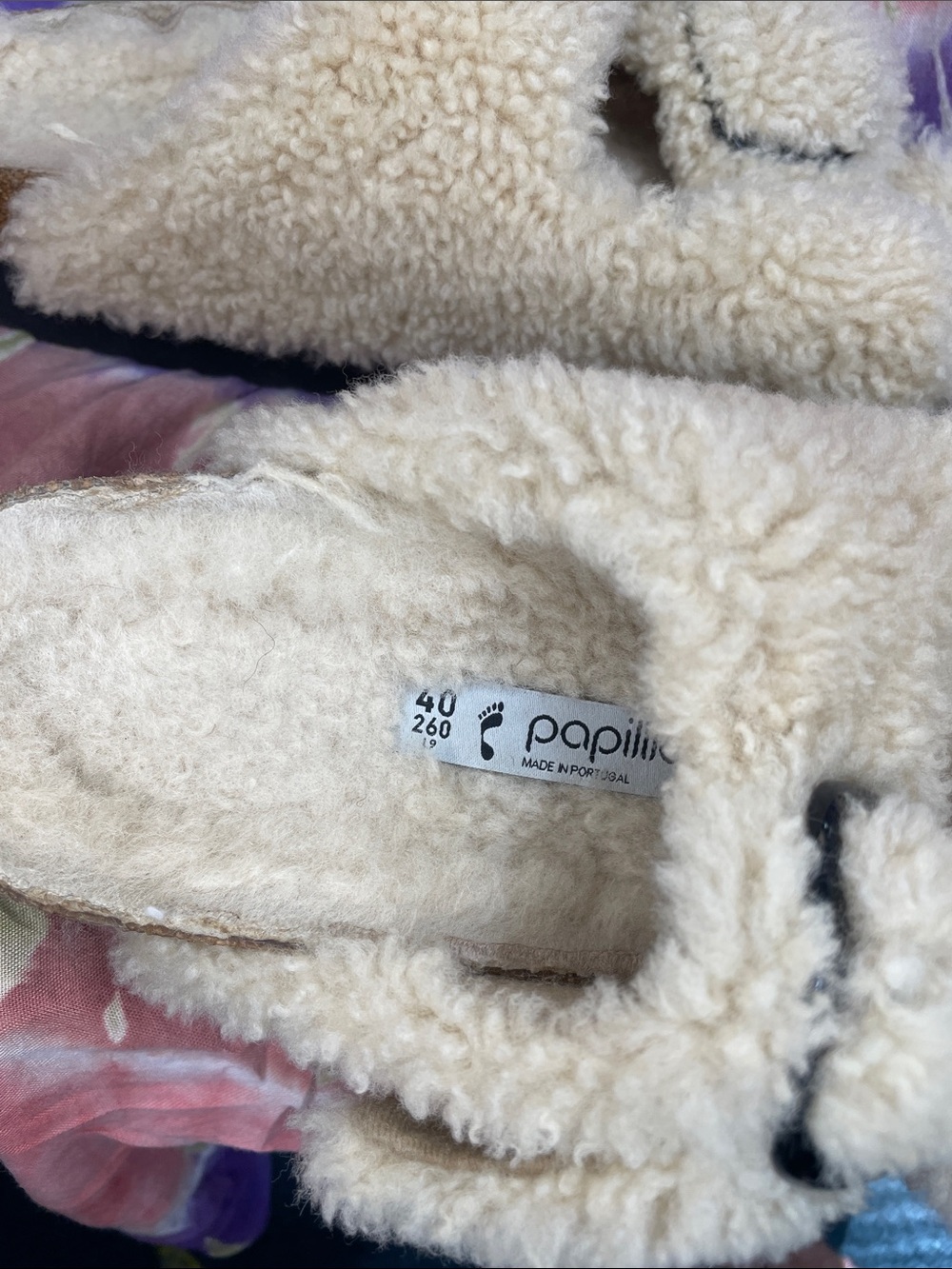 Papillio  Cream Fuzzy Double-Buckle Slide Sandals Ladies Sz 9